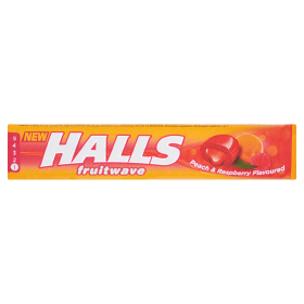 Halls Fruitwave Peach &amp; Raspberry Cukierki 45 g
