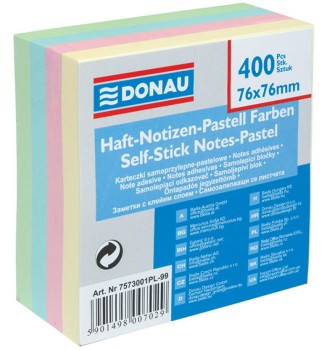 Bloczki samoprzylepne DONAU 76x76 Mix 400 kartek
