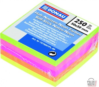 Bloczki samoprzylepne DONAU 50x50 Mix 250 kartek
