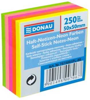 Bloczki samoprzylepne DONAU 50x50 Mix 250 kartek