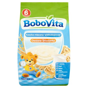BoboVita Owsiane Śniadanko Kaszka mleczno-wielozbożowa po 6 miesiącu 230 g