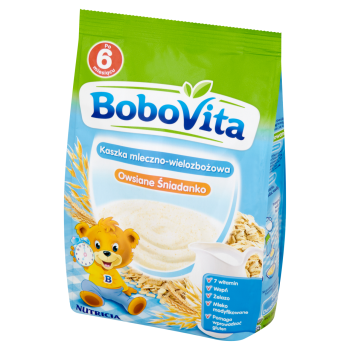 BoboVita Owsiane Śniadanko Kaszka mleczno-wielozbożowa po 6 miesiącu 230 g