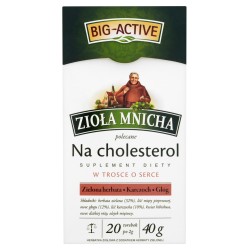 Big-Active Zioła Mnicha Herbatka ziołowa zielona z karczochem i głogiem 40 g (20 torebek) Suplement diety