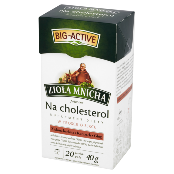 Big-Active Zioła Mnicha Herbatka ziołowa zielona z karczochem i głogiem 40 g (20 torebek) Suplement diety