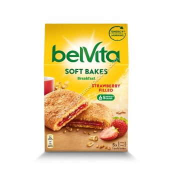 BelVita Breakfast Ciastka zbożowe z nadzieniem truskawkowym 250 g