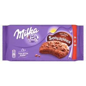 Milka Sensations Ciastka kakaowe z kawałkami czekolady mlecznej 156 g