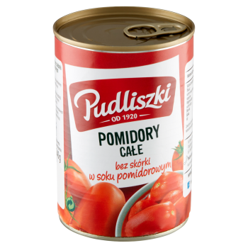 Pudliszki Pomidory całe bez skórki w soku pomidorowym 400 g