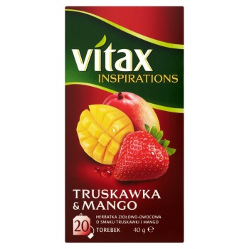 Vitax Inspirations Truskawka &amp; Mango Herbatka ziołowo-owocowa 40 g (20 torebek)