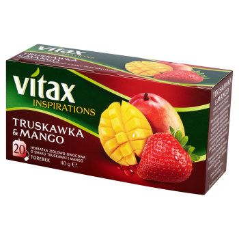 Vitax Inspirations Truskawka &amp; Mango Herbatka ziołowo-owocowa 40 g (20 torebek)