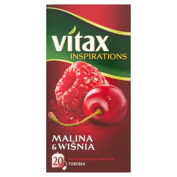 Vitax Inspirations Malina and Wiśnia Herbata ziołowo-owocowa 40 g (20 torebek)