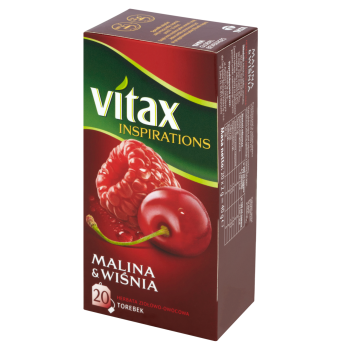 Vitax Inspirations Malina and Wiśnia Herbata ziołowo-owocowa 40 g (20 torebek)