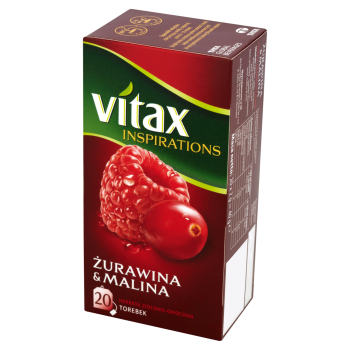 Vitax Inspirations Żurawina and Malina Herbata ziołowo-owocowa 40 g (20 torebek)