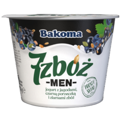 Bakoma 7 zbóż men jagoda-czarna porzeczka Jogurt 300 g