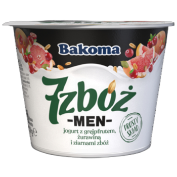 Bakoma 7 zbóż men żurawina-czerwony grejpfrut Jogurt 300 g