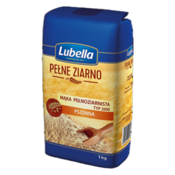 Lubella Pełne Ziarno Mąka pełnoziarnista pszenna 1 kg