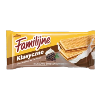 Jutrzenka Familijne Wafle o smaku kakaowo-śmietankowym 180 g