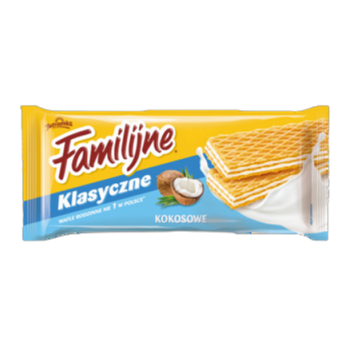 Jutrzenka Familijne Wafle o smaku kokosowym 180 g