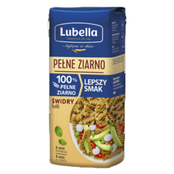 Lubella Pełne Ziarno Fusilli Makaron Świdry 400 g