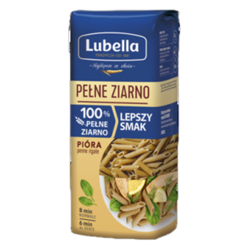 Lubella Pełne Ziarno Penne Makaron Pióra 400 g