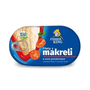 Filety Z Makreli W Sosie Pomidorowym 170G Fisherking