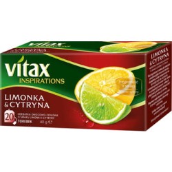 Herbata Vitax Inspirations Limonka&amp;Cytryna 20 Torebek X 2G