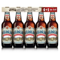 ' Piwo Miłosław Niefiltrowane 4x500 ml + 1 za 1 zł butelka
