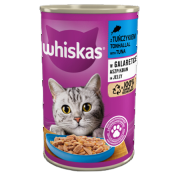 Whiskas z tuńczykiem w galaretce Karma pełnoporcjowa 400 g