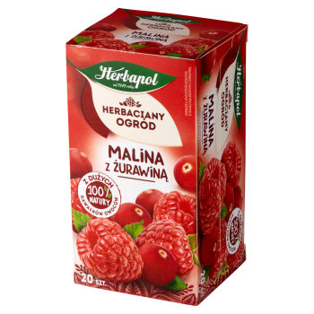 Herbapol Herbaciany Ogród Malina z żurawiną Herbatka owocowo-ziołowa 60 g (20 saszetek)