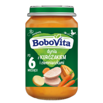 Bobovita obiadek Dynia z kurczakiem i ziemniaczkami, po 6. miesiącu 190 g