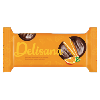 Delisana Biszkopty Z Galaretką O Smaku Pomarańczowym W Polewie Kakaowej 135G