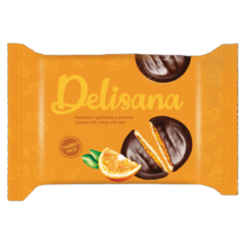 Delisana Biszkopty Z Galaretką O Smaku Pomarańczowym W Polewie Kakaowej 300G