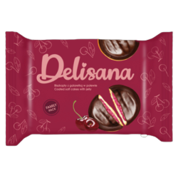 Delisana Biszkopty Z Galaretką O Smaku Wiśniowym W Polewie Kakaowej 300G