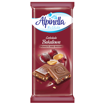Alpinella Czekolada mleczna z bakaliami 90 g