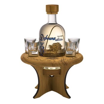 ' Wódka Dębowa Polska 40% 700 ml + stolik dębowy + 4 kieliszki