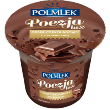 Polmlek Poezja Lux Deser mleczny czekoladowy z bitą śmietanką o smaku czekoladowym 180 g