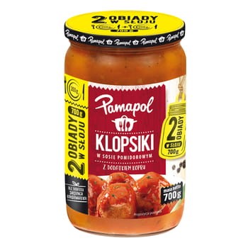 Klopsiki W Sosie Pomidorowym Z Dodatkiem Kopru 700G - Dwa Obiady W Słoju Pamapol