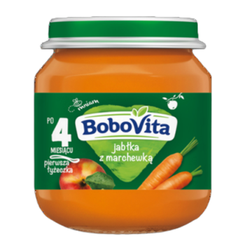 BoboVita Jabłka z marchewką po 4 miesiącu 125 g