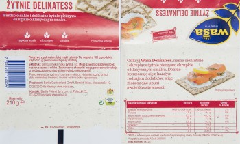 Wasa Delikatess Pieczywo chrupkie żytnie 210 g