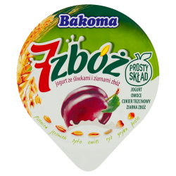 Bakoma 7 zbóż Jogurt ze śliwkami i ziarnami zbóż 300 g