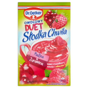 Dr. Oetker Słodka Chwila Owocowy Duet Kisiel z kawałkami owoców malina &amp; żurawina 32 g
