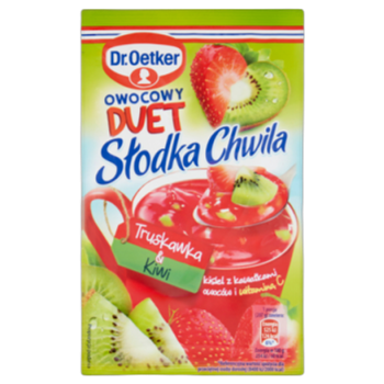 Dr. Oetker Słodka Chwila Owocowy Duet Truskawka &amp; Kiwi Kisiel z kawałkami owoców 32 g