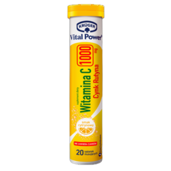 Kruger Witamina C 1000 mg Protect Cynk Rutyna smak cytrynowy (20 tabletek) 80 g