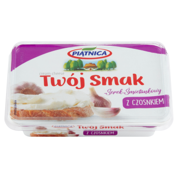 Piątnica Twój Smak Serek śmietankowy z czosnkiem 135 g