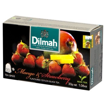 Dilmah Cejlońska czarna herbata z aromatem mango i truskawki 30 g (20 torebek)