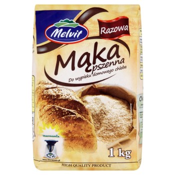 Melvit Mąka pszenna razowa do wypieku domowego chleba 1 kg