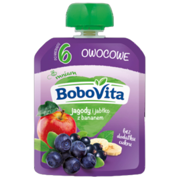 BoboVita Jagody i jabłka z bananem po 6 miesiącu 80 g