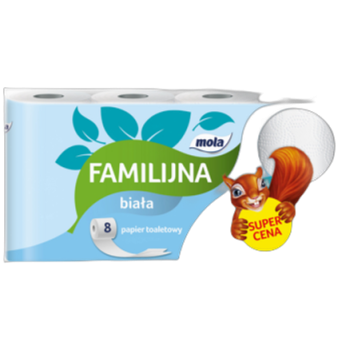 Mola Familijna Papier toaletowy biały 8 rolek