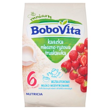 BoboVita Kaszka mleczno-ryżowa o smaku truskawkowym po 6 miesiącu 230 g