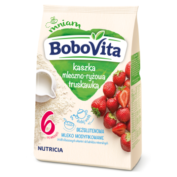 BoboVita Kaszka mleczno-ryżowa o smaku truskawkowym po 6 miesiącu 230 g