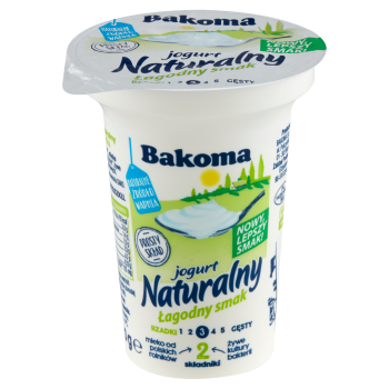 Bakoma Jogurt naturalny łagodny smak bez dodatku cukru 150 g